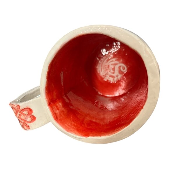 Handmade Ceramic Dragon Mug – Red & White Medieval-Inspired Design - Picture 5 of 7